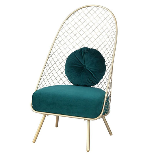 Glam 23.6" Wide Pillow Back Sponge Metal Frame Armless Chair