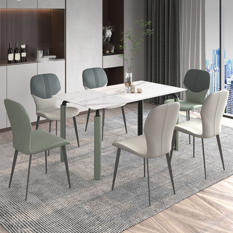 Industrial Metal Dining Room Chair PU Leather Dining Chairs for Home Use