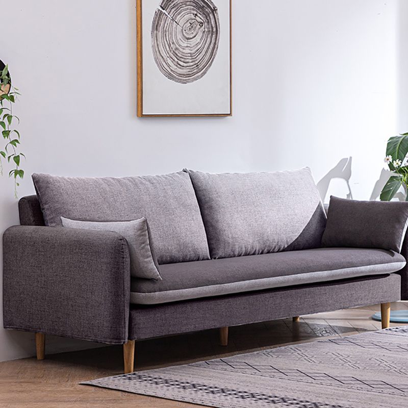 Modern Wood Legs Fabric Sofa Standard Square Arm Loose Back Sofa Clearhalo 'furn' 'furn_sofas' 'Furniture' 'furniture_sofas' 'kitchen' 'kitchen_sofas' 'Living Room Furniture' 'Sofa' 'sofas' 1200x1200_46f84d4f-d4c0-43af-a160-31f8c4e01249