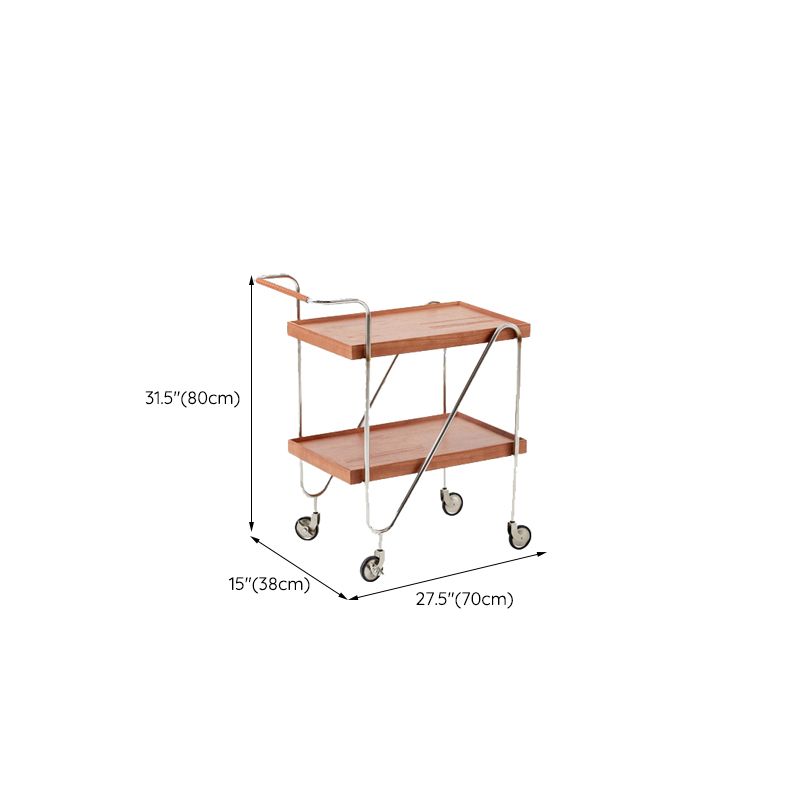 Scandinavian Solid Wood Side Table Tray Top Side End Table with Wheels