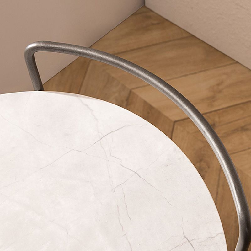 Round Ceramics Top Side Table 24.8" Tall Iron Base End Table with Shelf Clearhalo 'Coffee & Accent Tables' 'End & Side Tables' 'end_side_tables' 'furn' 'furn_end_side_tables' 'Furniture' 'Living Room Furniture' 1200x1200_46fbbdcc-23f5-4f17-a424-90008fffef96