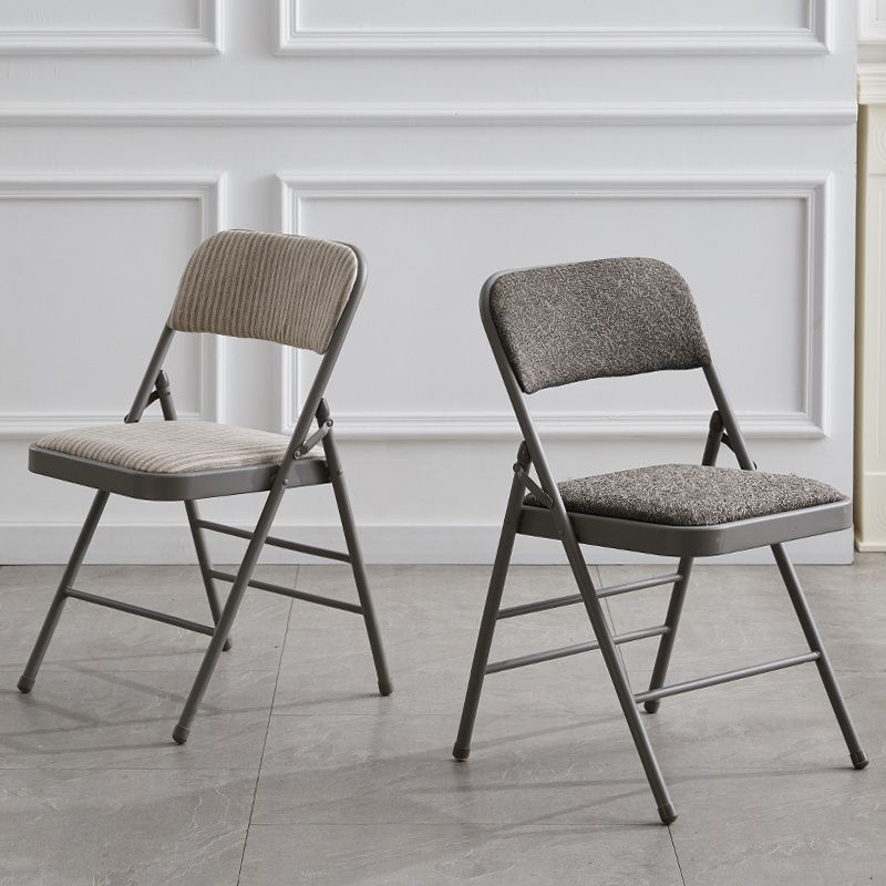 Contemporary Metal Dining Chair Home Armless Folding Open Back Dining Side Chair Clearhalo ' kitchen&dining_furn' 'Dining Chairs' 'Dining Tables & Seating' 'dining_chair' 'furn' 'furn_dining_chair' 'Furniture' 'furniture_dining_chair' 'Kitchen & Dining Furniture' 'kitchen' 1200x1200_46fdc300-cf8f-4877-8ea8-8b49cb7641fb