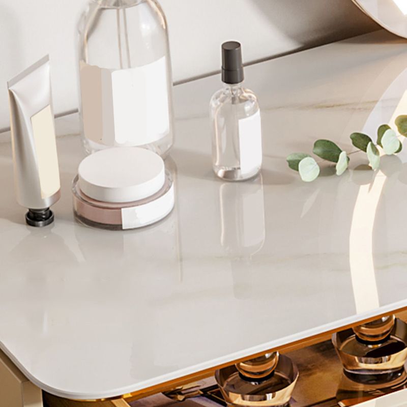 Glama-Waschtisch-Tisch-Set-Schiefer-Top-Make-up-Eitelkeit mit Schubladen