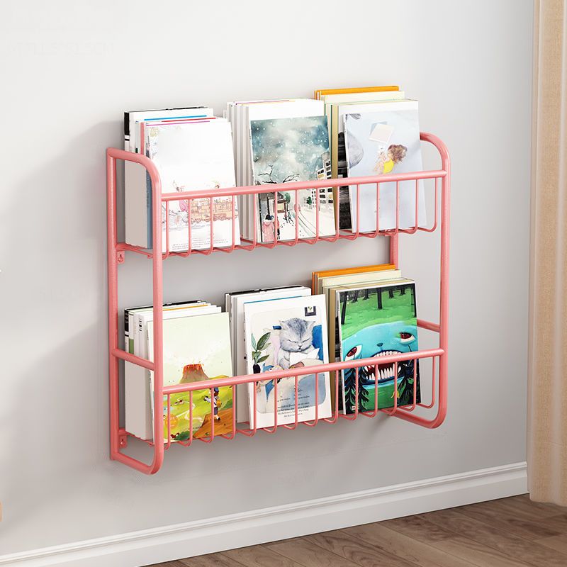 Metal Closed Back Bookshelf Scandinavian Wall Mounted Bookcase Clearhalo 'Bookcases' 'furn' 'furn_bookcases' 'Furniture' 'Office Furniture' 1200x1200_47000a16-eb25-4fc6-b175-882f7412d3ad