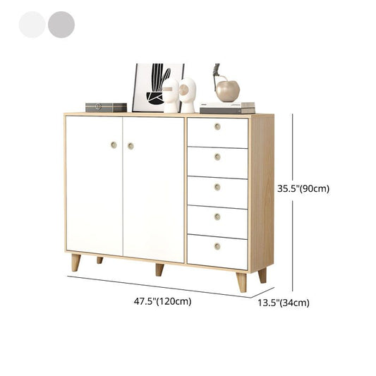 Sideboard in legno ingegnerizzato laterale contemporaneo con gamba in legno di quercia per sala da pranzo