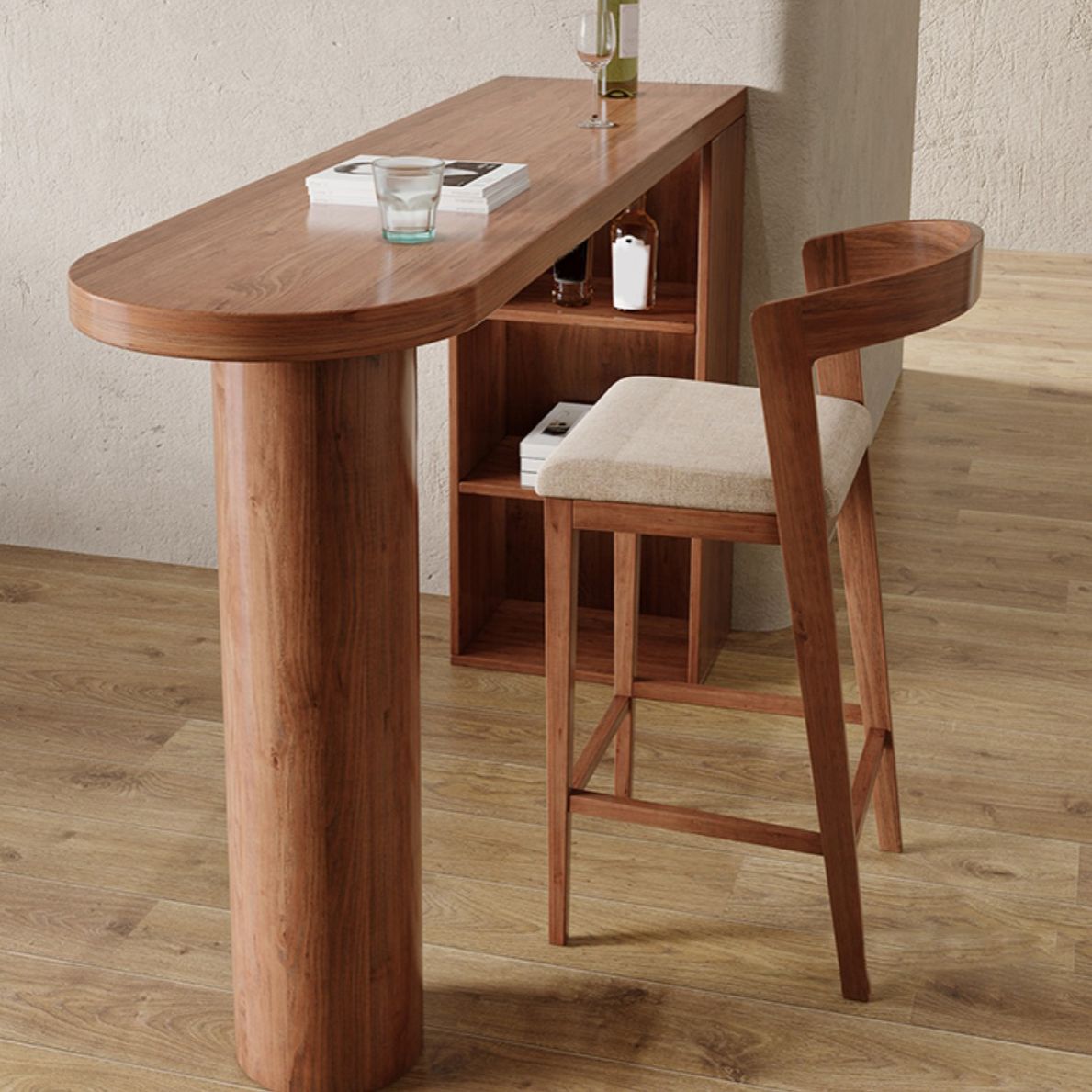Industrial 1/2 Pieces Bar Table Set Pine Wood Counter Table with High Stools Clearhalo 'Bar Furniture' 'furn' 'furn_home_bar_bar_sets' 'Furniture' 'Home Bars & Bar Sets' 'home_bar_bar_sets' 'Kitchen & Dining Furniture' 1200x1200_4700af98-5ce5-4cb5-bec1-e306613a0973