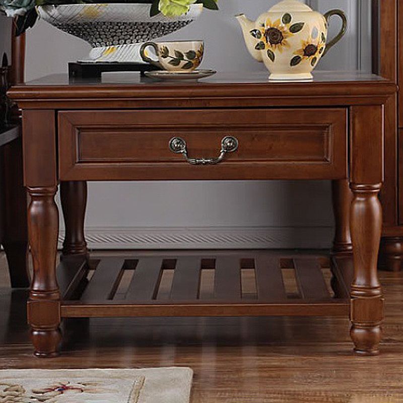 Tavolino in legno di campagna francese tavolino a doppio livello di divano laterale con conservazione