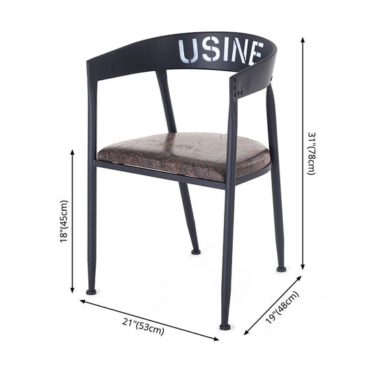 Industrial Dining Chair Open Arm Back Chair with 4 Black Metal Legs for Home Use Clearhalo ' kitchen&dining_furn' 'Dining Chairs' 'Dining Tables & Seating' 'dining_chair' 'furn' 'furn_dining_chair' 'Furniture' 'furniture_dining_chair' 'Kitchen & Dining Furniture' 'kitchen' 1200x1200_47029f1f-dcef-49e1-914a-3318b4d97135