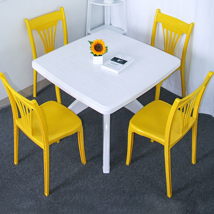 Contemporary Style Plastic Dining Armless Chairs Slat Back Stacking Arm Chair Clearhalo ' kitchen&dining_furn' 'Dining Chairs' 'Dining Tables & Seating' 'dining_chair' 'furn' 'furn_dining_chair' 'Furniture' 'furniture_dining_chair' 'Kitchen & Dining Furniture' 'kitchen' 1200x1200_4702c6e2-e1a2-4ec3-b7f1-110734e7684e