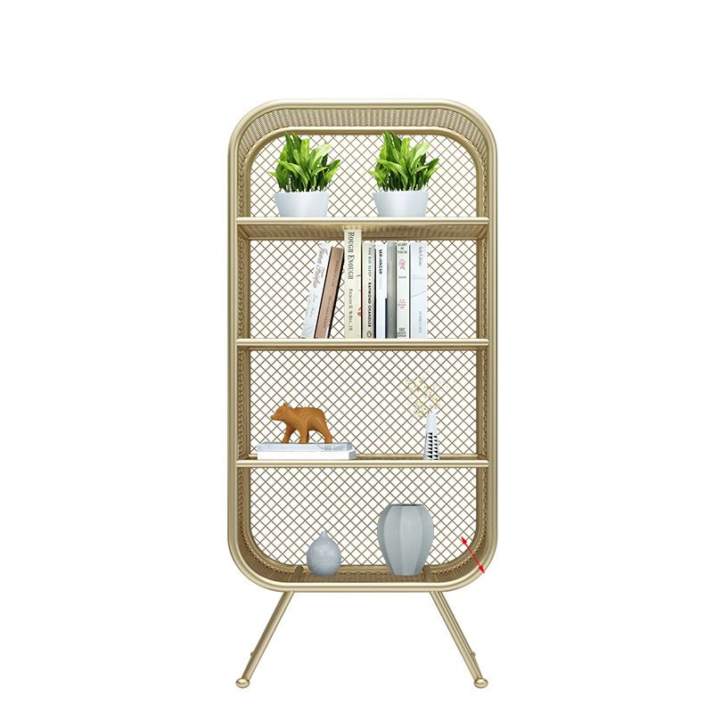 Glam Antique Finish Shelf Bookcase Standard Metal Bookshelf with Shelves Clearhalo 'Bookcases' 'furn' 'furn_bookcases' 'Furniture' 'Office Furniture' 1200x1200_47037f04-f4cc-4e1c-a8a1-00343deb84e2