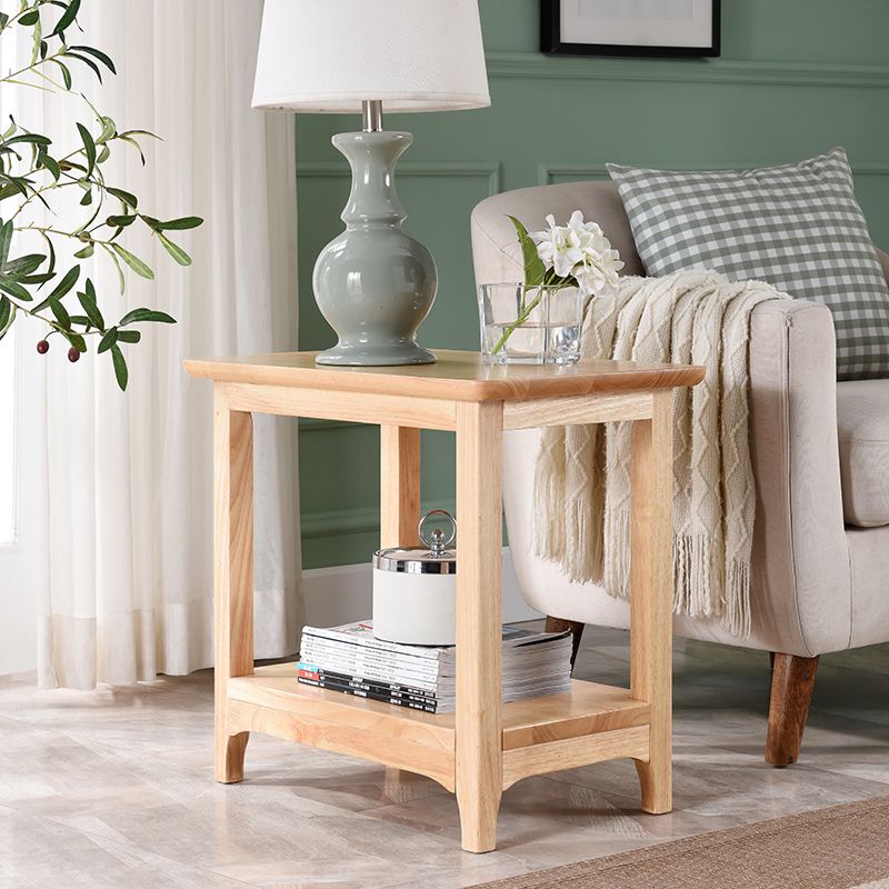 Country Wooden Table Top End Table One Shelf Side Table With Four Legs Clearhalo 'Coffee & Accent Tables' 'End & Side Tables' 'end_side_table' 'end_side_tables' 'furn' 'furn_end_side_tables' 'Furniture' 'furniture_end_side_table' 'Living Room Furniture' 1200x1200_4703f1cf-04b7-40d7-ae51-5e8bdef1676f