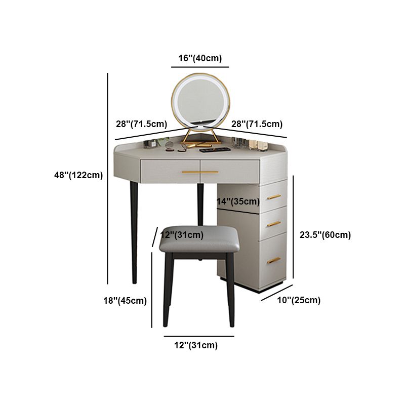 Zeitgenössischer hölzerner Make-up Eitelkeit mit Schublade in Grau für Schlafzimmer