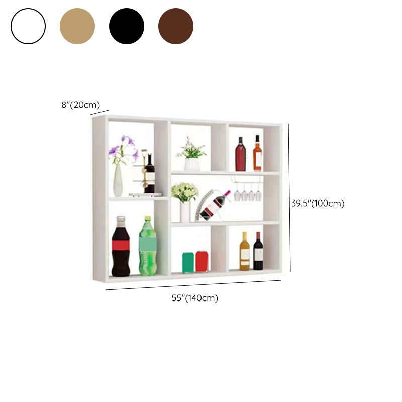 Manufactured Wood Modern Style Wine Bottle Holder Wall Mounted with Storage Shelves Clearhalo 'furn' 'furn_wine_racks' 'Furniture' 'Kitchen & Dining Furniture' 'Wine Racks' 'wine_racks' 1200x1200_4704a3db-da51-46ea-aec3-e15f9f71d7eb