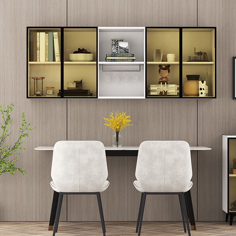 Contemporary Wall Mounted Display Stand Faux Wood Buffet Cabinet for Dining Room Clearhalo 'Display & China Cabinets' 'display_china_cabinets' 'furn' 'furn_display_china_cabinets' 'Furniture' 'Kitchen & Dining Furniture' 1200x1200_470585d3-d494-40cf-b1be-cd8b8af3cdc6