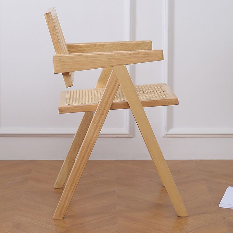 Contemporary Dining Arm Chair Matte Finish Solid Wood Open Back Chair Clearhalo ' kitchen&dining_furn' 'Dining Chairs' 'Dining Tables & Seating' 'dining_chair' 'furn' 'furn_dining_chair' 'Furniture' 'furniture_dining_chair' 'Kitchen & Dining Furniture' 'kitchen' 1200x1200_470594d4-b538-4407-a44b-f3fe165f33ee