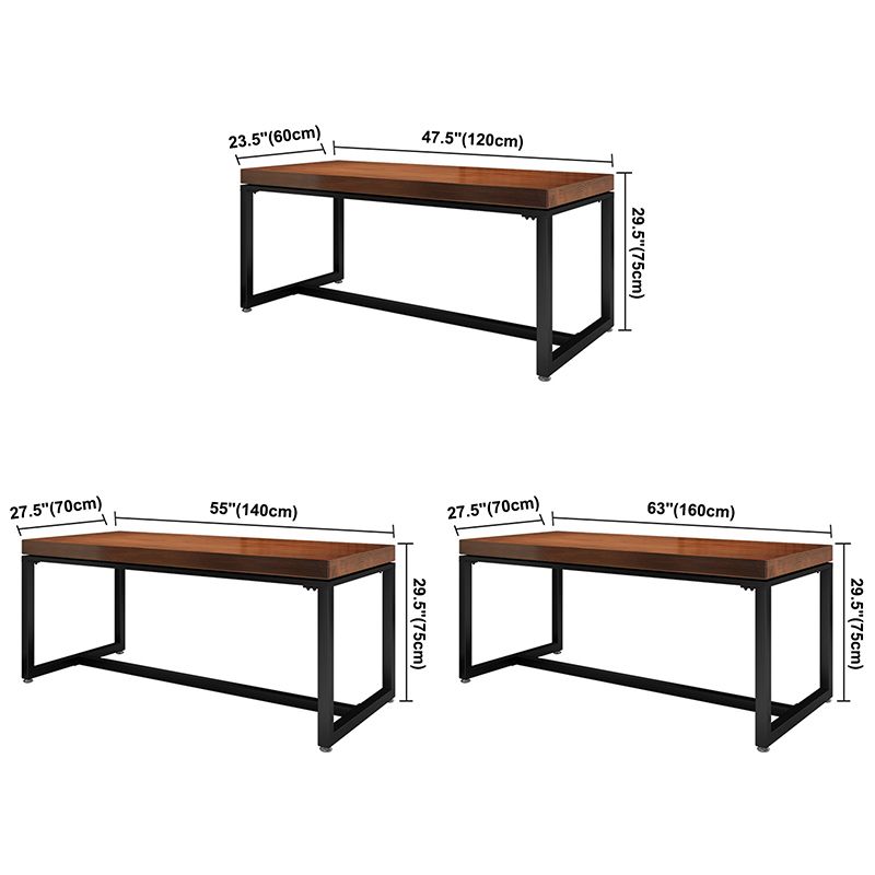 Solid Wood Industrial Style Dining Table Brown Rectangle Table with Black Frame for Dinning Room Clearhalo ' dining_table' 'Dining Tables & Seating' 'Dining Tables' 'furn' 'furn_dining_table' 'Furniture' 'furniture_dining_table' 'Kitchen & Dining Furniture' 'kitchen&dining_furn' 'kitchen' 'kitchen_dining_table' 1200x1200_470699ad-c02a-4304-a033-8e9db99aa9cb