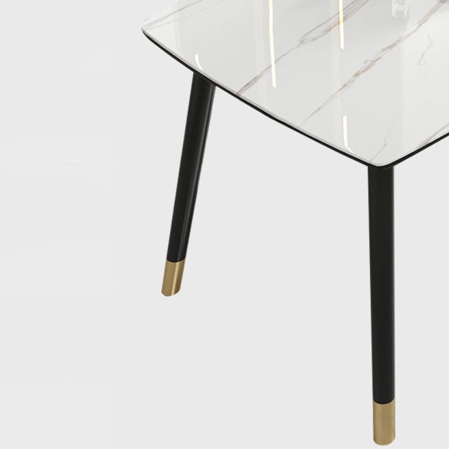 Contemporary Sintered Stone Kitchen Dining Table Rectangle Shape Dining Table with 4 Legs Base Clearhalo ' dining_table' 'Dining Tables & Seating' 'Dining Tables' 'Furniture' 'furniture_dining_table' 'Kitchen & Dining Furniture' 'kitchen&dining_furn' 'kitchen' 'kitchen_dining_table' 1200x1200_47087ffe-36d9-44f8-aeef-174d48807826