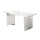 Modern Sintered Stone Dining Table Acrylic Dining Table with Double Pedestal Base Clearhalo 'Dining Tables & Seating' 'Dining Tables' 'dining_table' 'furn' 'furn_dining_table' 'Furniture' 'Kitchen & Dining Furniture' 1200x1200_4708c1d4-450f-4cf4-828b-bceb0fd52a76