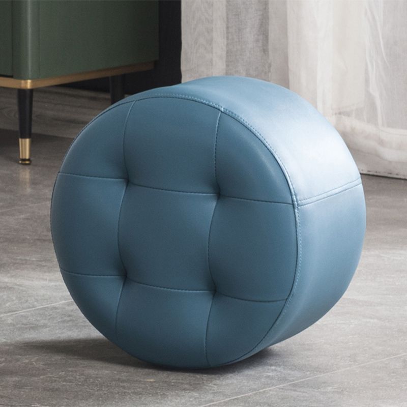 Modern Pouf Ottoman Faux Leather Upholstered Tufted Solid Color Cylinder Shape Ottoman Clearhalo 'furn' 'furn_ottomans_poufs' 'Furniture' 'Living Room Furniture' 'Ottomans & Poufs' 'ottomans_poufs' 1200x1200_47095eef-b00e-4ec7-89d4-ee6d66df4ebe