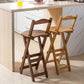 Modern Home Footrest Folding Stool Matte Finish Bamboo Barstool