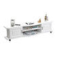 Meuble TV contemporain en bois, rangement ouvert, Console multimédia TV avec pieds pour salon