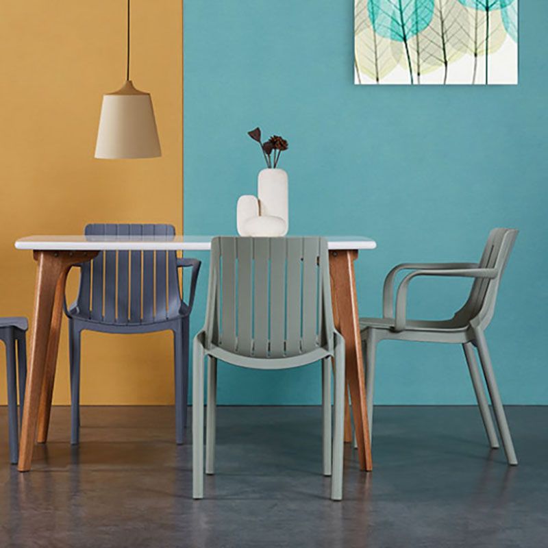 Contemporary Style Stackable Chairs Dining Plastic Arm Chair for Kitchen Clearhalo 'Dining Chairs' 'Dining Tables & Seating' 'dining_chair' 'furn' 'furn_dining_chair' 'Furniture' 'furniture_dining_chair' 'Kitchen & Dining Furniture' 1200x1200_470d35d0-6dc1-44d4-a937-29b855ded72c