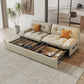 Scandinavian Futon Set with Mattress Faux leather Futon with Storage