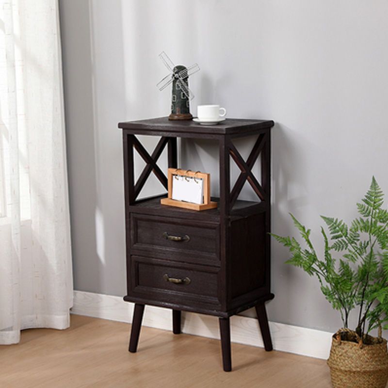 Cofre de acento de madera contemporáneo con cajones y estante de 12.59 "de ancho