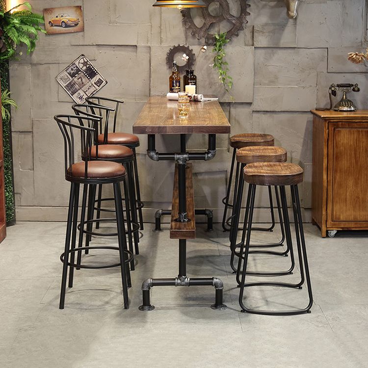 Industrial Bar and Counter Stool Brown Stool with Black Base Clearhalo 'Bar Furniture' 'Bar Stools' 'bar_stools' 'furn' 'furn_bar_stools' 'Furniture' 'furniture_bar_stools' 'Kitchen & Dining Furniture' 1200x1200_4710401a-5c93-4acd-9036-314d1a3e4dde