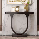 Solid Wood Console Table 33.46" Tall 1-shelf Accent Table for Hall