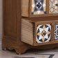 Coffre de rangement traditionnel marron, coffre de lingerie vertical avec tiroirs