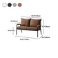 31.4"H Faux Leather/Cotton Blend Square Arm Sofa for Living Room