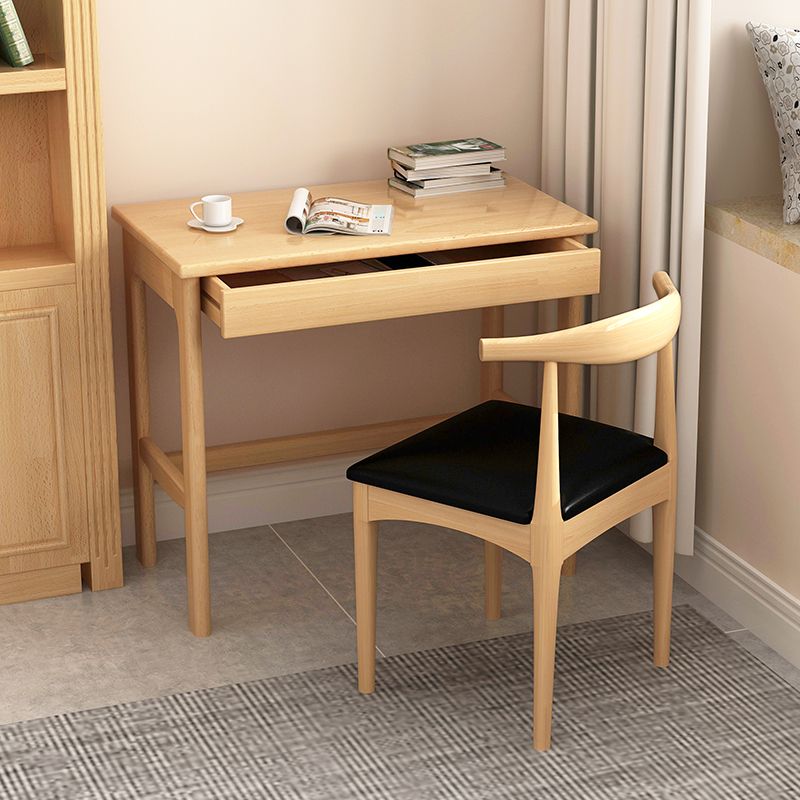 H-shaped Base Office Desk Modern Bedroom Solid Wood Task Desk with Drawer Clearhalo 'furn' 'furn_office_desk' 'Furniture' 'Office Desks' 'Office Furniture' 'office_desk' 1200x1200_4714b7bf-bca1-47ba-8b6f-968fae9457b4