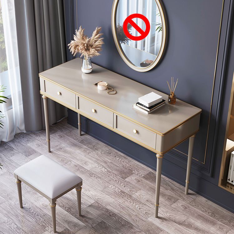 Mirror & 3 Drawers Makeup Vanity Dressing Table Solid Wood Dresser