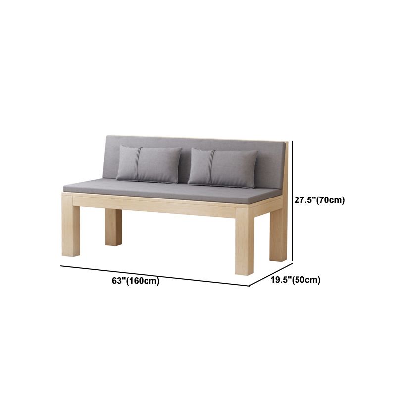 Modern 2/3-seater Settee Fabric Armless Settee with Wood Accents