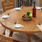 Modern Rubberwood Dinner Table Round 4 Legs Drop-Leaf Table for Home Use Clearhalo ' dining_table' 'Dining Tables & Seating' 'Dining Tables' 'furn' 'furn_dining_table' 'Furniture' 'furniture_dining_table' 'Kitchen & Dining Furniture' 'kitchen&dining_furn' 'kitchen' 'kitchen_dining_table' 1200x1200_4719d6fc-ea42-48c3-b4e1-e24c26ea58a5