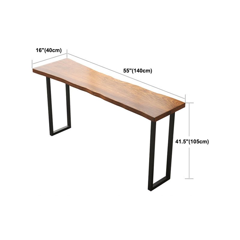 Rectangular Pine Wood Top Bar Table Industrial Bar Table with Double Pedestal in Black Clearhalo 'Bar Furniture' 'Bar Tables' 'bar_tables' 'furn' 'furn_bar_tables' 'Furniture' 'Kitchen & Dining Furniture' 1200x1200_471b43b6-754f-4ea1-9f9b-fe2a6b96bb91