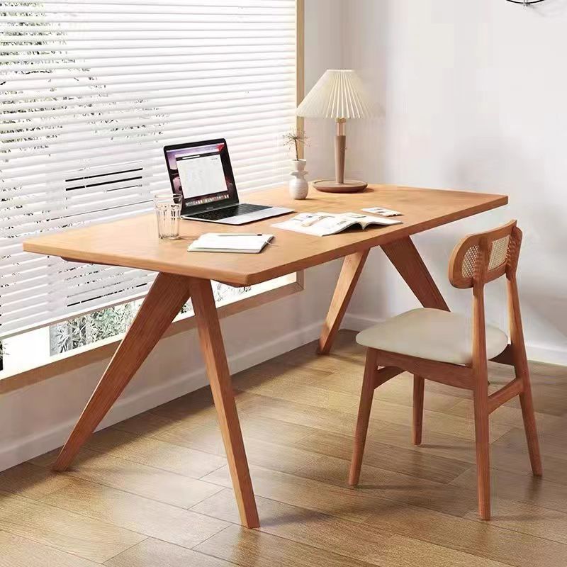 Modern Natural Rectangle Dining Room Table Pine Solid Wood Dinette Table