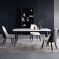 Contemporary Dining Set 1/2/5/7 Pcs White Stone Top Table with Faux Leather Chairs Clearhalo 'Dining Room Sets' 'Dining Tables & Seating' 'dining_room_set' 'furn' 'furn_dining_room_set' 'Furniture' 'Kitchen & Dining Furniture' 1200x1200_471b8a15-56f5-4e79-ab94-9dbff20fd024