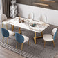 Iron and Slate Table Glam Style Simple Home Rectangular Dining Table Clearhalo 'Dining Tables & Seating' 'Dining Tables' 'dining_table' 'furn' 'furn_dining_table' 'Furniture' 'Kitchen & Dining Furniture' 1200x1200_471b9c96-1060-4f1d-8914-885d035189d9