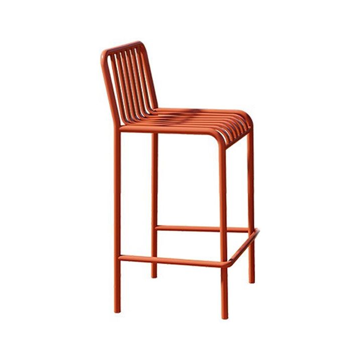 Modern Armless Backrest Counter Stool Iron Courtyard Bar Stool with Seat and Pedal Clearhalo 'Bar Furniture' 'Bar Stools' 'bar_stools' 'furn' 'furn_bar_stools' 'Furniture' 'furniture_bar_stools' 'Kitchen & Dining Furniture' 1200x1200_471c02b0-192c-4de4-930d-f09865fc398c