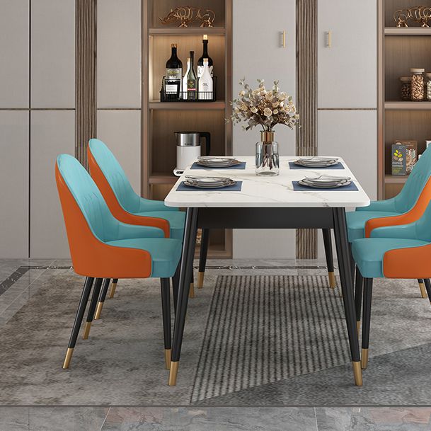 Modern Style Sintered Stone Dining Table White Rectangle Table with 4 Legs Clearhalo ' dining_table' 'Dining Tables & Seating' 'Dining Tables' 'furn' 'furn_dining_table' 'Furniture' 'furniture_dining_table' 'Kitchen & Dining Furniture' 'kitchen&dining_furn' 'kitchen' 'kitchen_dining_table' 1200x1200_471d186a-b43f-4592-912b-56a3ac22aad9