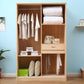 Modern Freestanding Wardrobe Pine Solid Wood Wardrobe with Drawer