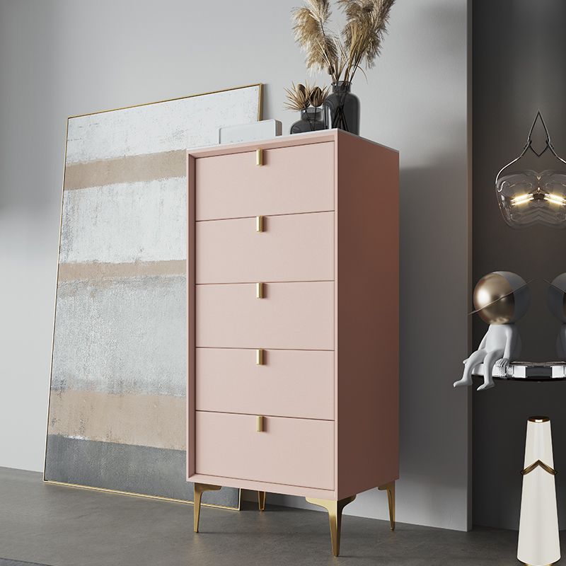 Tavolo da sideboard in legno massiccio rosa Server da pranzo moderno con cassetti