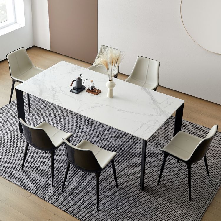 Rectangle Stone Dining Table Contemporary Metal 4 Legs Dining Table Clearhalo 'Dining Tables & Seating' 'Dining Tables' 'dining_table' 'furn' 'furn_dining_table' 'Furniture' 'Kitchen & Dining Furniture' 1200x1200_471f9418-4b34-4fe3-9187-a8c4f8e27ba8