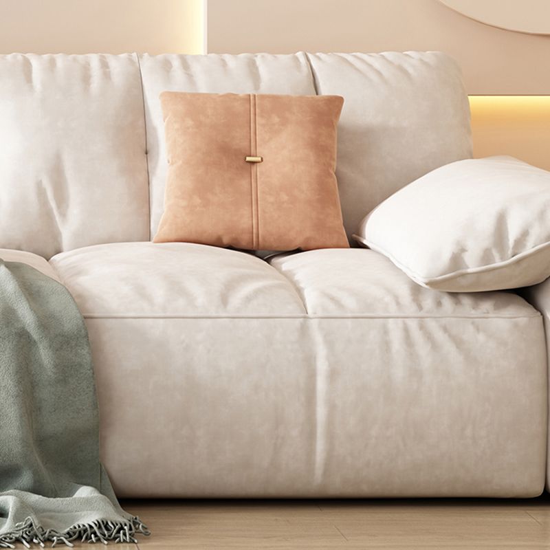 Off-White Fabric Sofa Pillow Top Arm Reclining Loveseat for Bonus Room Clearhalo 'furn' 'furn_sofas' 'Furniture' 'Living Room Furniture' 'Sofa' 'sofas' 1200x1200_472093fb-cb32-44f0-87f7-1f7ba5e1850b