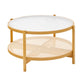 Tropical Coffee Table Glass 4 Legs Storage Round Coffee Cocktail Table Clearhalo 'Coffee & Accent Tables' 'Coffee Tables' 'coffee_tables' 'furn' 'furn_coffee_tables' 'Furniture' 'Living Room Furniture' 1200x1200_47221c98-b51d-4af4-9175-70d4a307cd76
