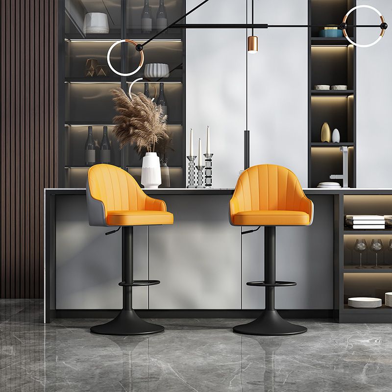 Glam Dining Stools Adjustable Height Bar Stools with Metal Base Clearhalo 'Bar Furniture' 'Bar Stools' 'bar_stools' 'furn' 'furn_bar_stools' 'Furniture' 'Kitchen & Dining Furniture' 1200x1200_47226675-08dc-4cab-b172-d8e9e21c7fb6