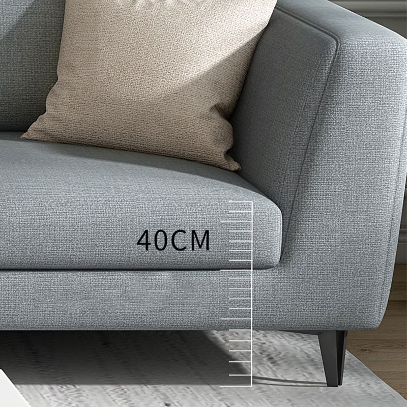 Gray 5-seat Square Arm Sectional Contemporary Fabric Slipcovered Sectional Clearhalo 'furn' 'furn_sectionals' 'Furniture' 'Living Room Furniture' 'Sectionals' 1200x1200_4722dc01-c360-43b9-aa27-8fae17044654