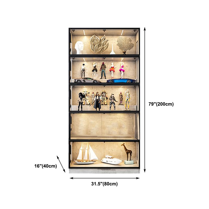 Mobili moderni mobili neri armadi in vetro con porta a frillo
